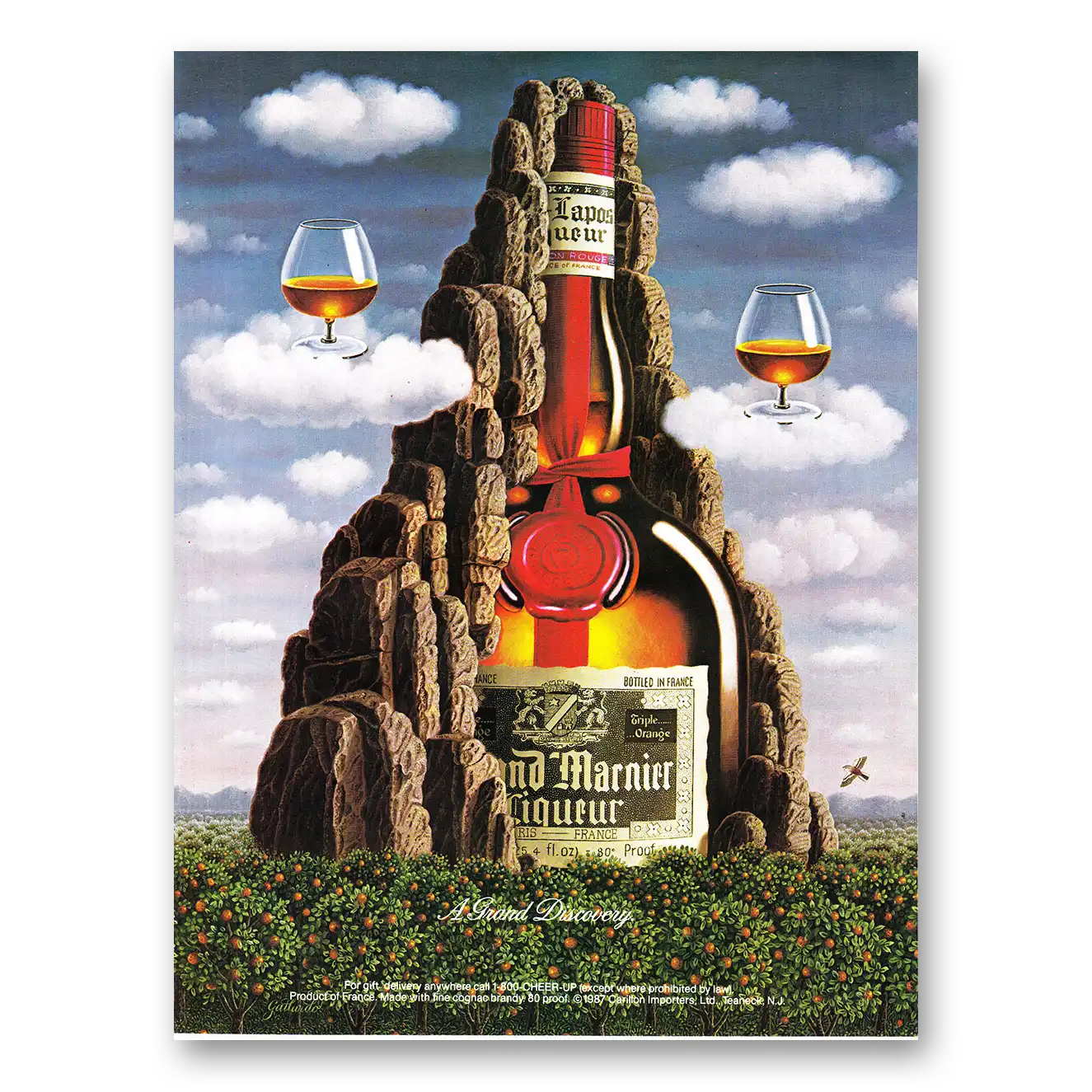 1987 Grand Marnier Grand Discovery Vintage Magazine Print Ad