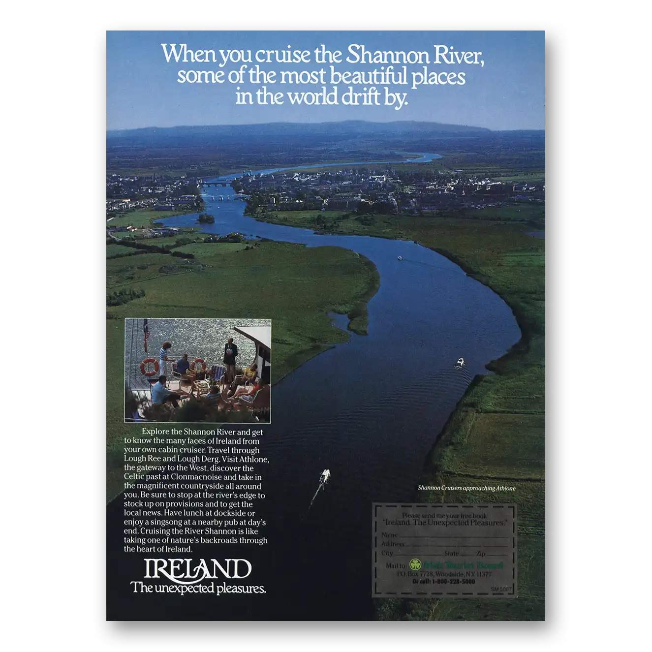 1987 Ireland Shannon River Vintage Magazine Print Ad