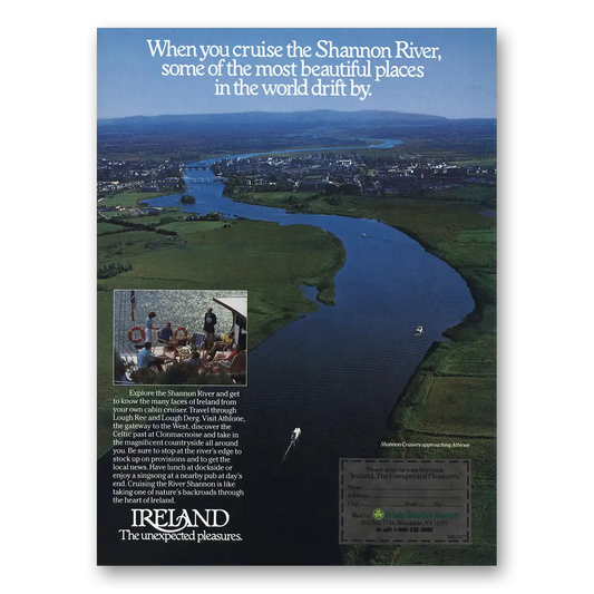 1987 Ireland Shannon River Vintage Magazine Print Ad