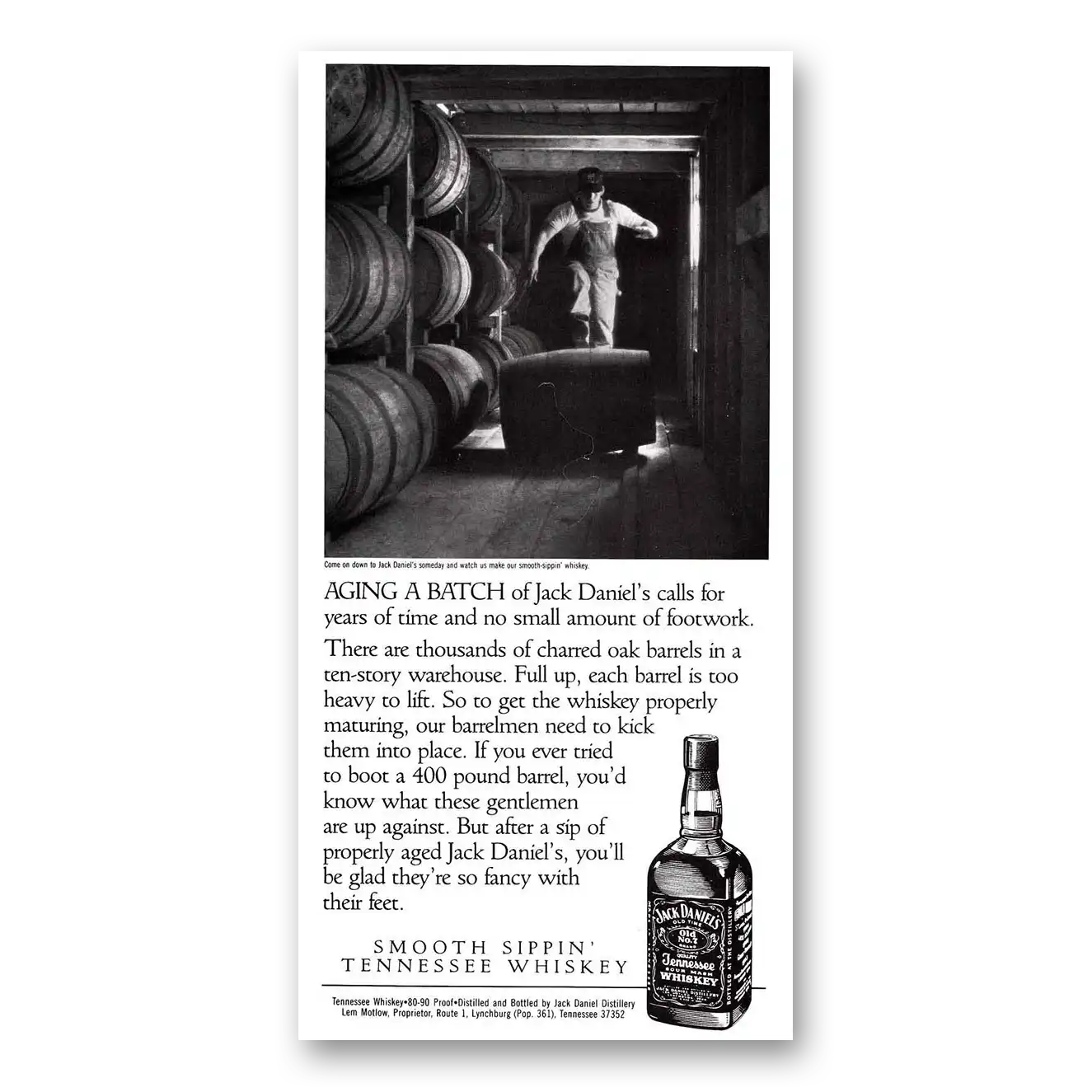 1987 Jack Daniels Aging a Batch Years of Time Vintage Magazine Print Ad