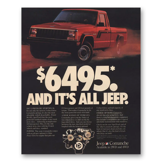 1986 Jeep Comanche All Jeep Vintage Magazine Print Ad