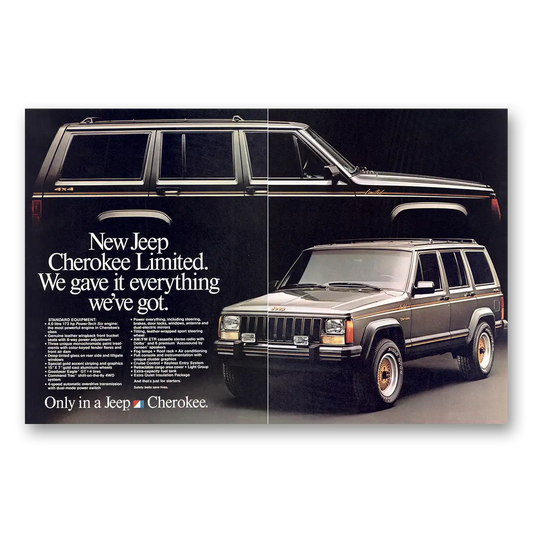 1987 Jeep Cherokee Limited We Gave It Everything We've Got Vintage Magazine Print Ad