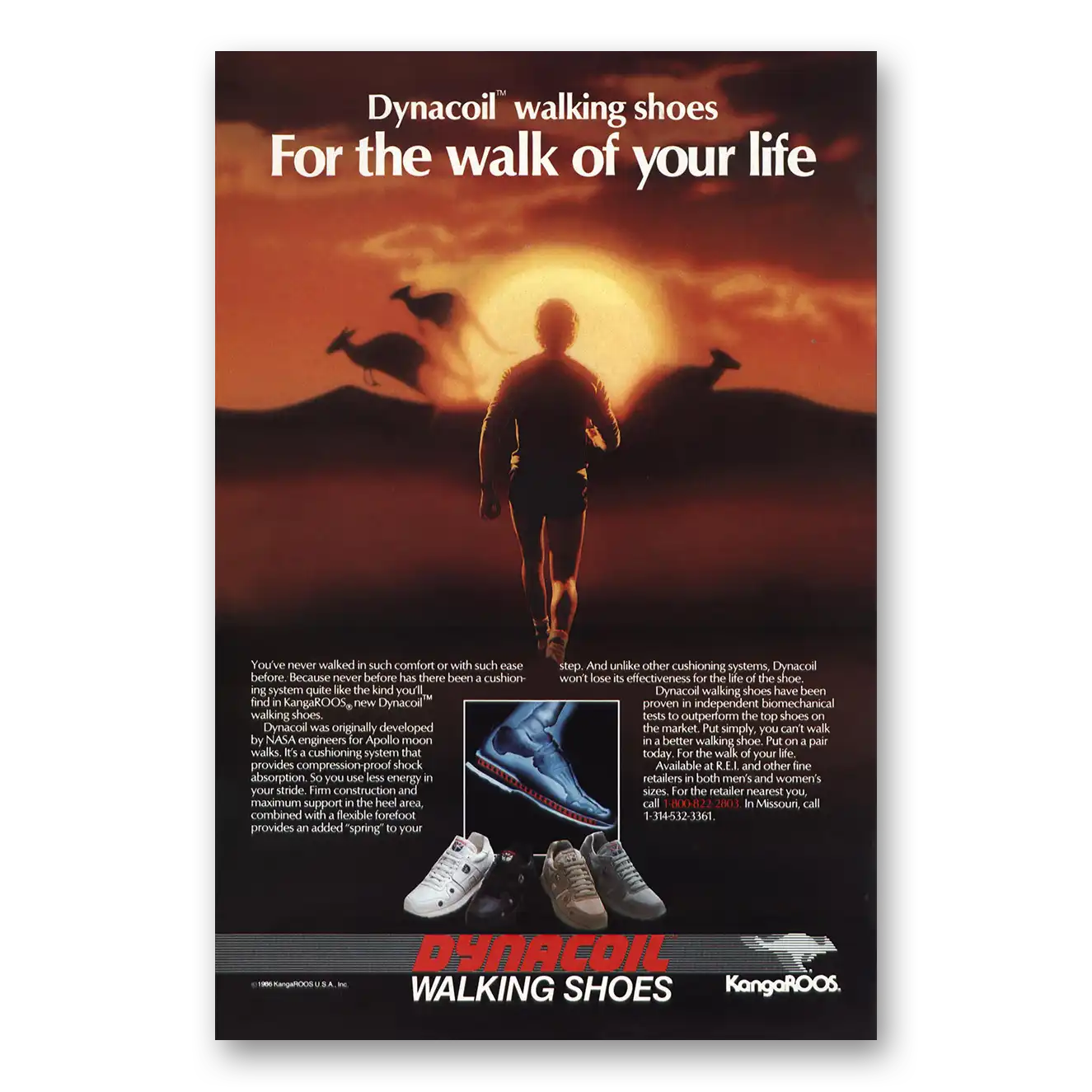 1987 Dynacoil Walking Shoes For the Walk of Your Life Vintage Magazine Print Ad