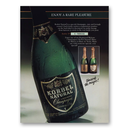 1987 Korbel Champagne Rare Pleasure Vintage Magazine Print Ad