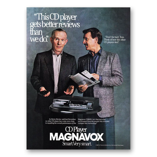 1987 Magnavox CD Player Smothers Brothers Vintage Magazine Print Ad