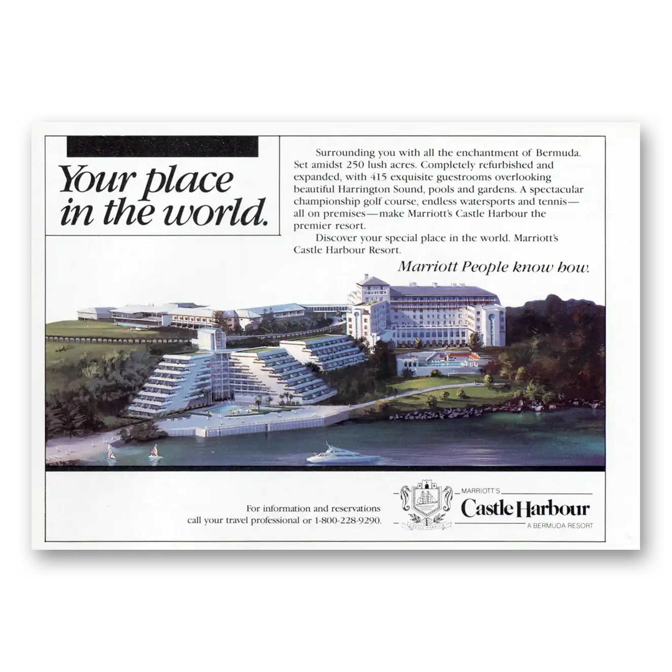 1987 Castle Harbour Your Place In the World Vintage Magazine Print Ad