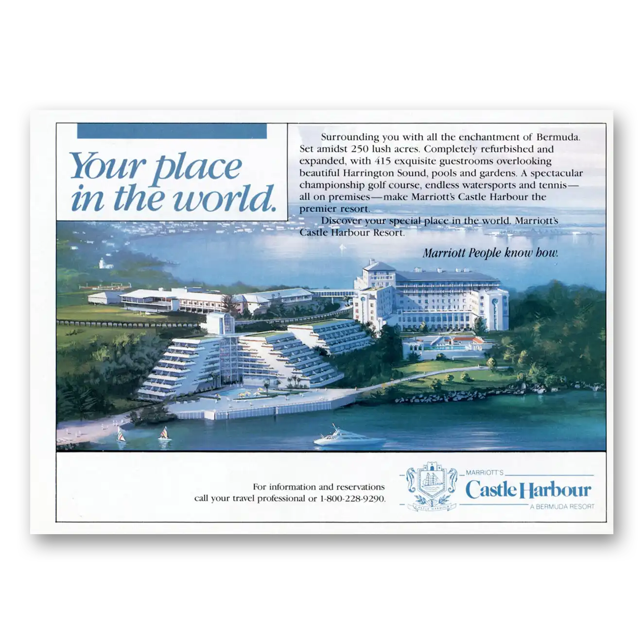 1987 Castle Harbour Your Place in the World Vintage Magazine Print Ad