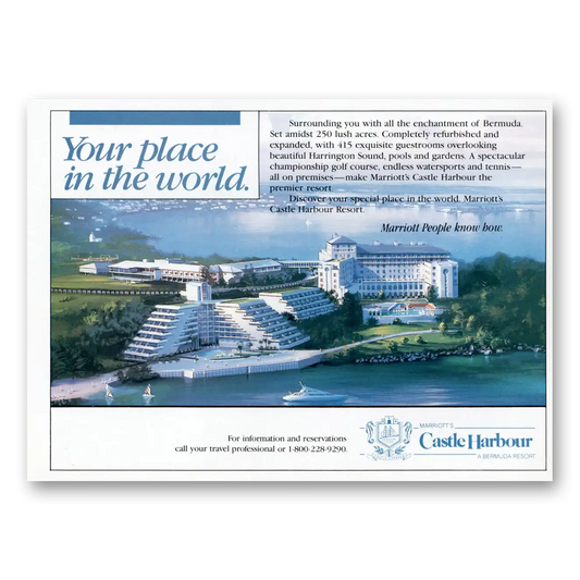 1987 Castle Harbour Your Place in the World Vintage Magazine Print Ad