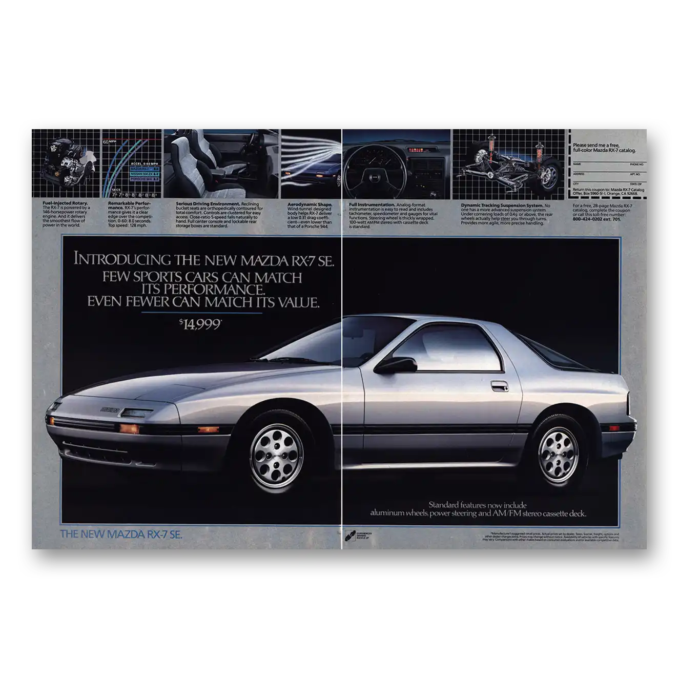 1987 Mazda RX7 Few Sports Cars Can Match Vintage Magazine Print Ad