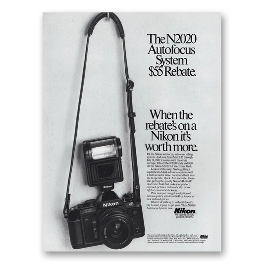 1987 Nikon Camera Autofocus System Vintage Magazine Print Ad