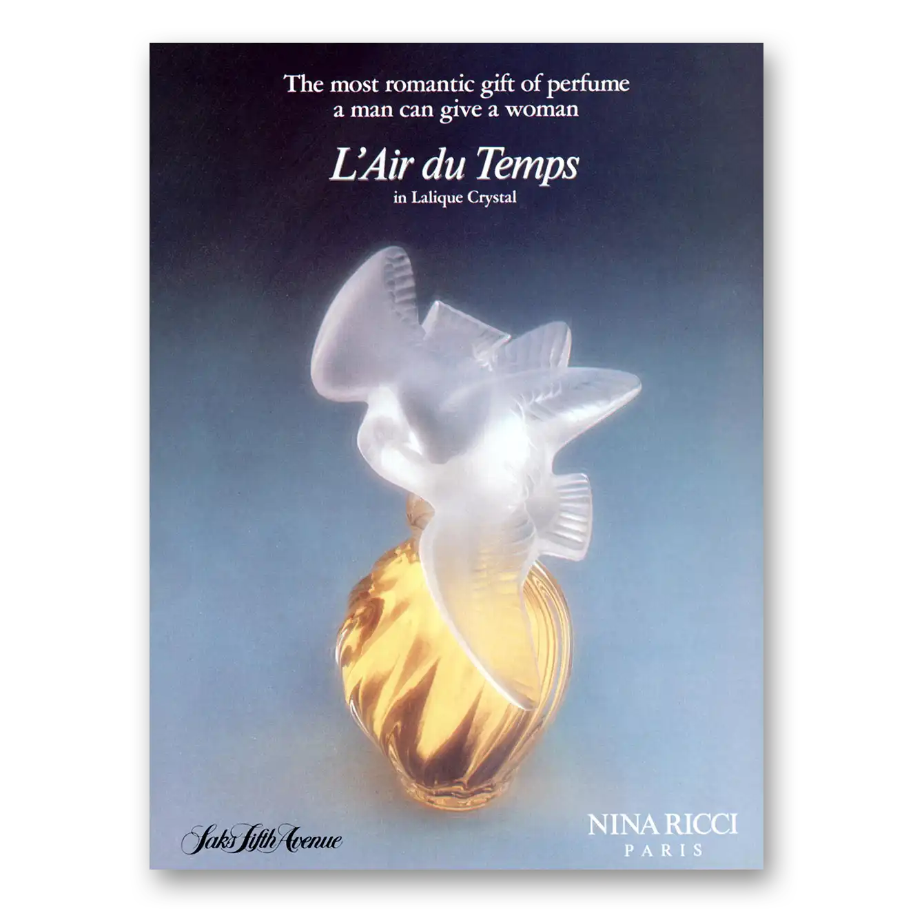 1987 L'Air Du Temps Perfume Most Romantic Gift Vintage Magazine Print Ad