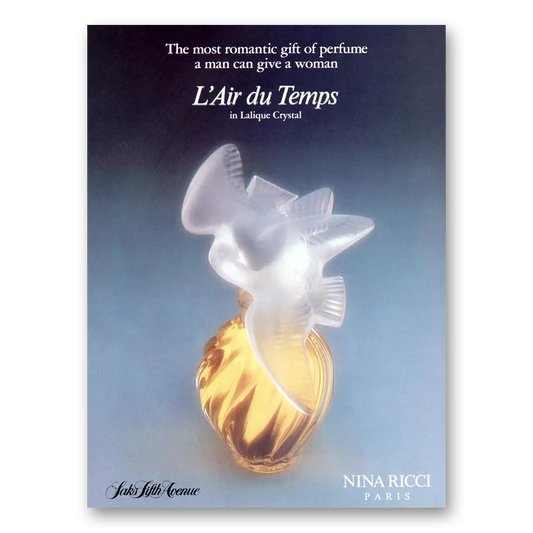 1987 L'Air Du Temps Perfume Most Romantic Gift Vintage Magazine Print Ad