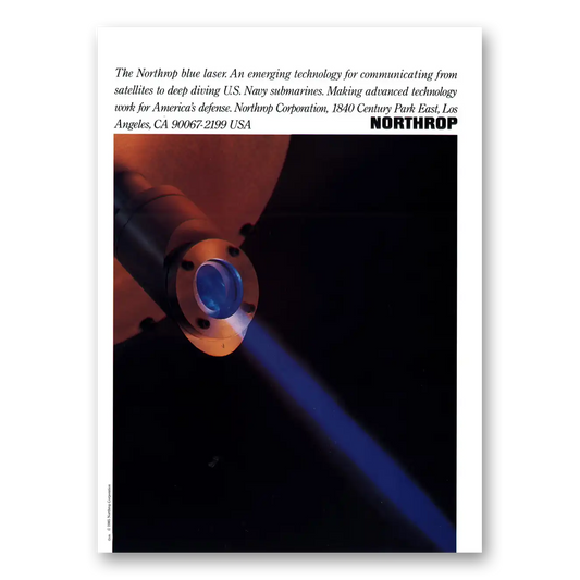 1987 Northrop Blue Laser Emerging Technology Vintage Magazine Print Ad