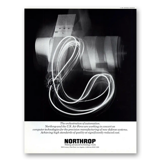 1987 Northrop Orchestration of Automation Vintage Magazine Print Ad