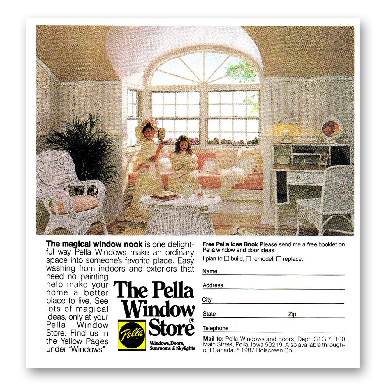 1987 Pella Window Window Magical Window Nook Vintage Magazine Print Ad