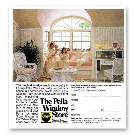 1987 Pella Window Window Magical Window Nook Vintage Magazine Print Ad