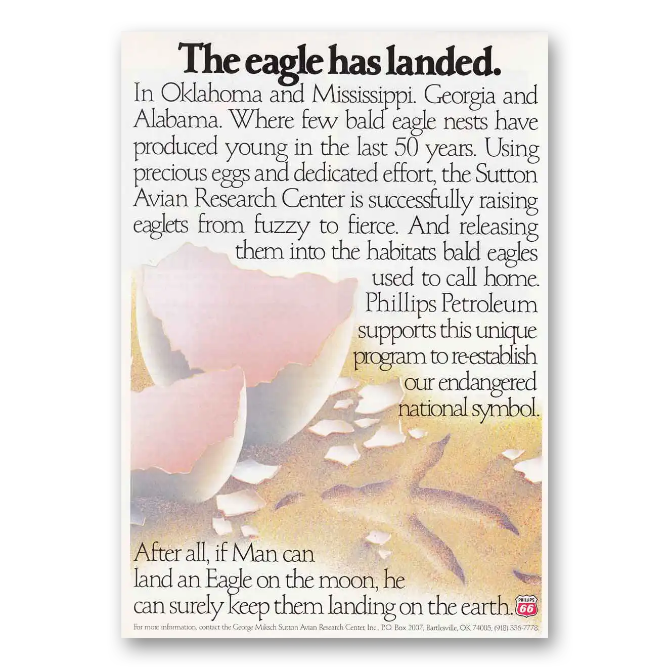 1987 Phillips 66 Eagle Has Landed Vintage Magazine Print Ad