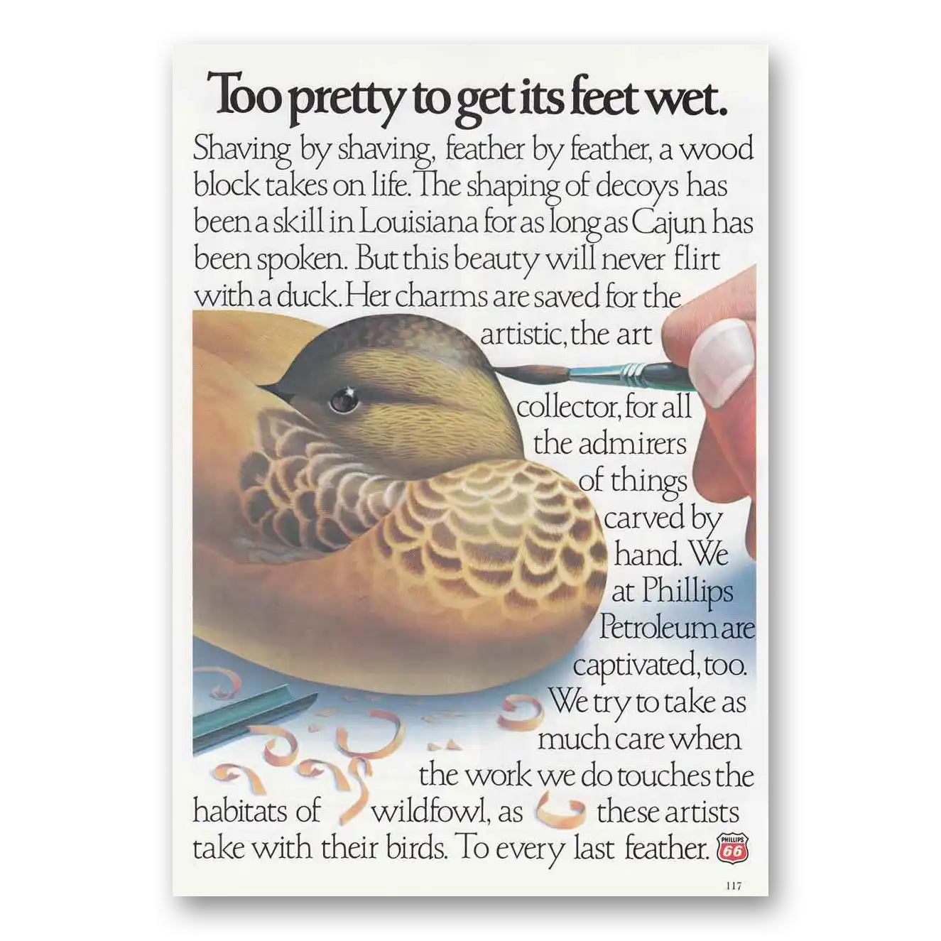 1987 Phillips 66 Wooden Duck Vintage Magazine Print Ad