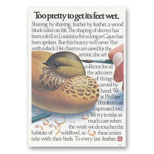 1987 Phillips 66 Wooden Duck Vintage Magazine Print Ad