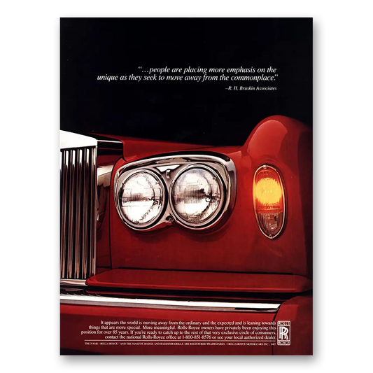 1987 Rolls Royce People Are Placing More Emphasis Vintage Magazine Print Ad