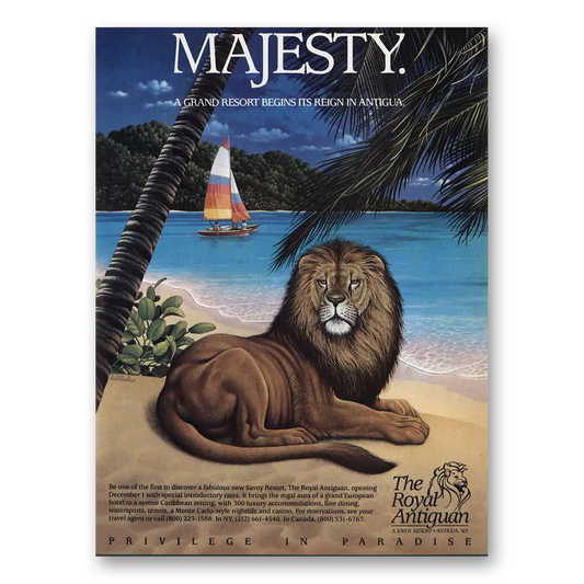 1987 Royal Antiguan Resort Majesty Grand Resort Begins Antigua Vintage Magazine Print Ad