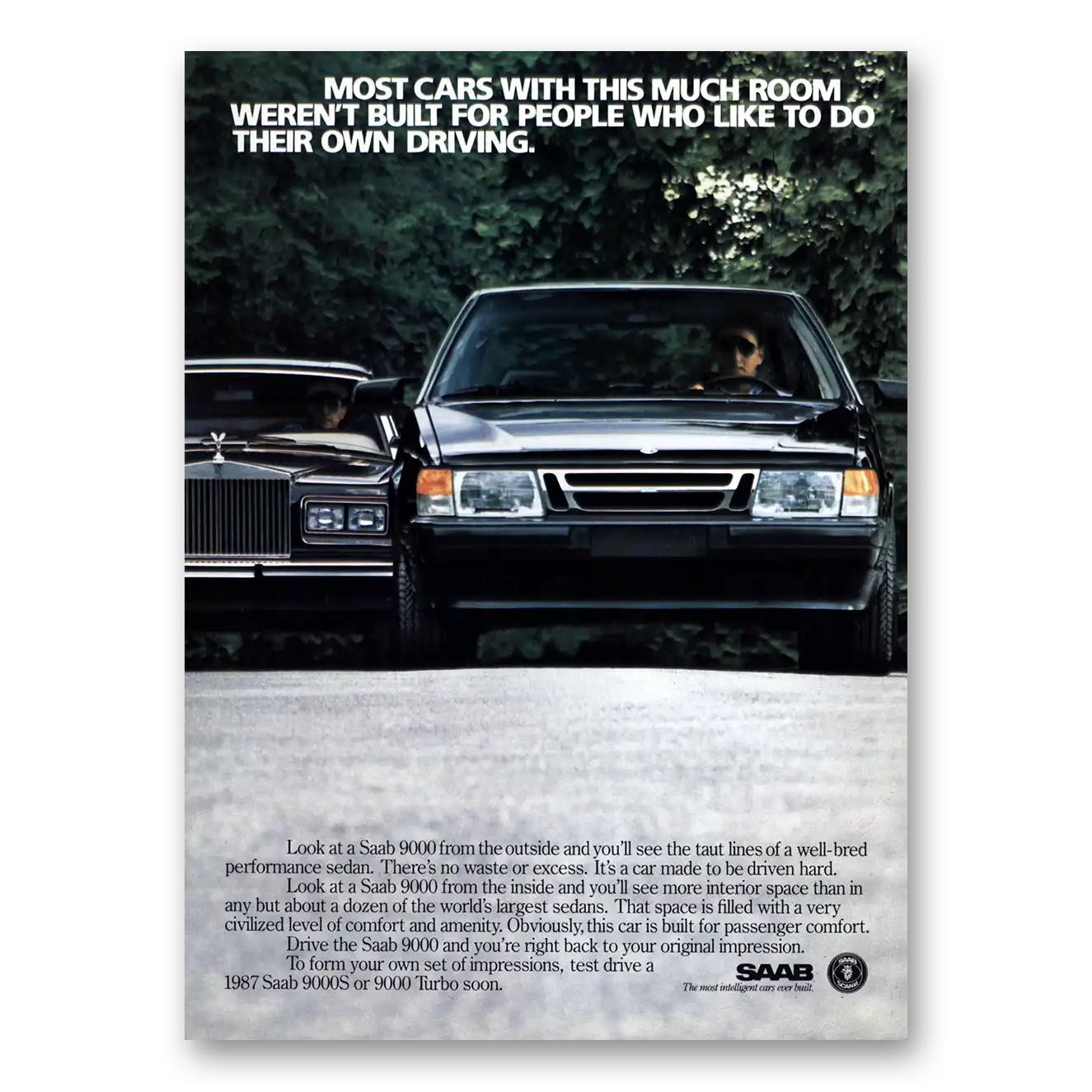 1987 Saab Most Cars With This Much Room Vintage Magazine Print Ad