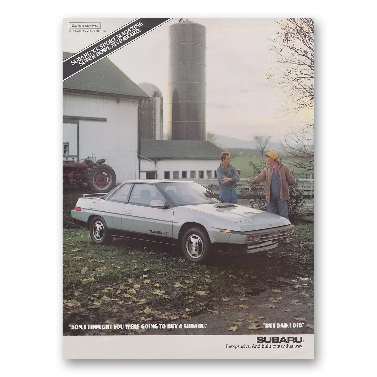 1987 Subaru XT Coupe Son I Thought You Were Going To Buy Vintage Magazine Print Ad