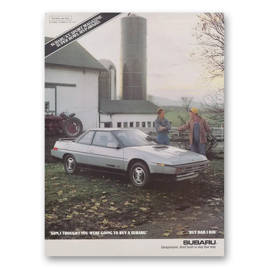 1987 Subaru XT Coupe Son I Thought You Were Going To Buy Vintage Magazine Print Ad