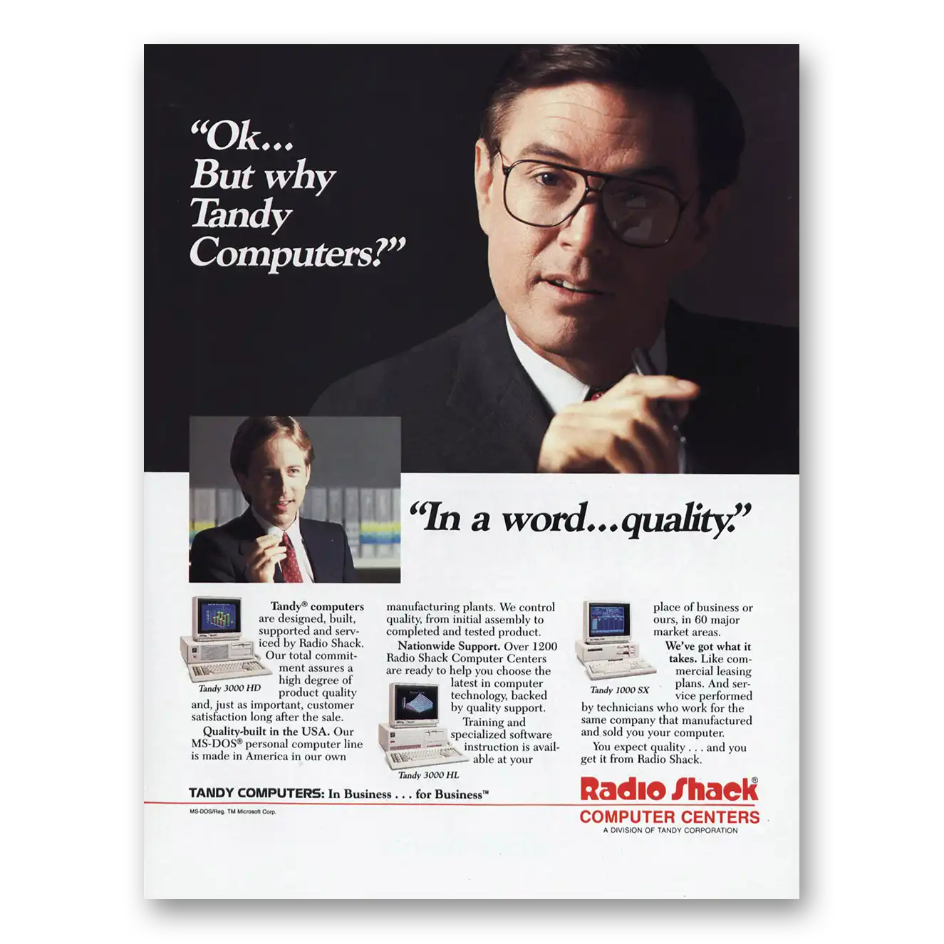 1987 Tandy Computer But Why Tandy Vintage Magazine Print Ad