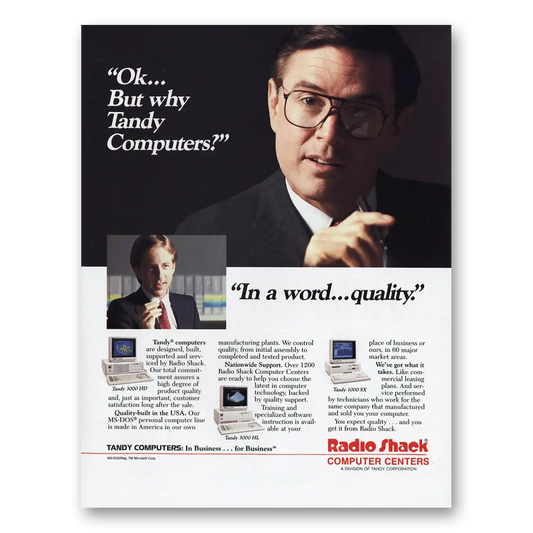 1987 Tandy Computer But Why Tandy Vintage Magazine Print Ad