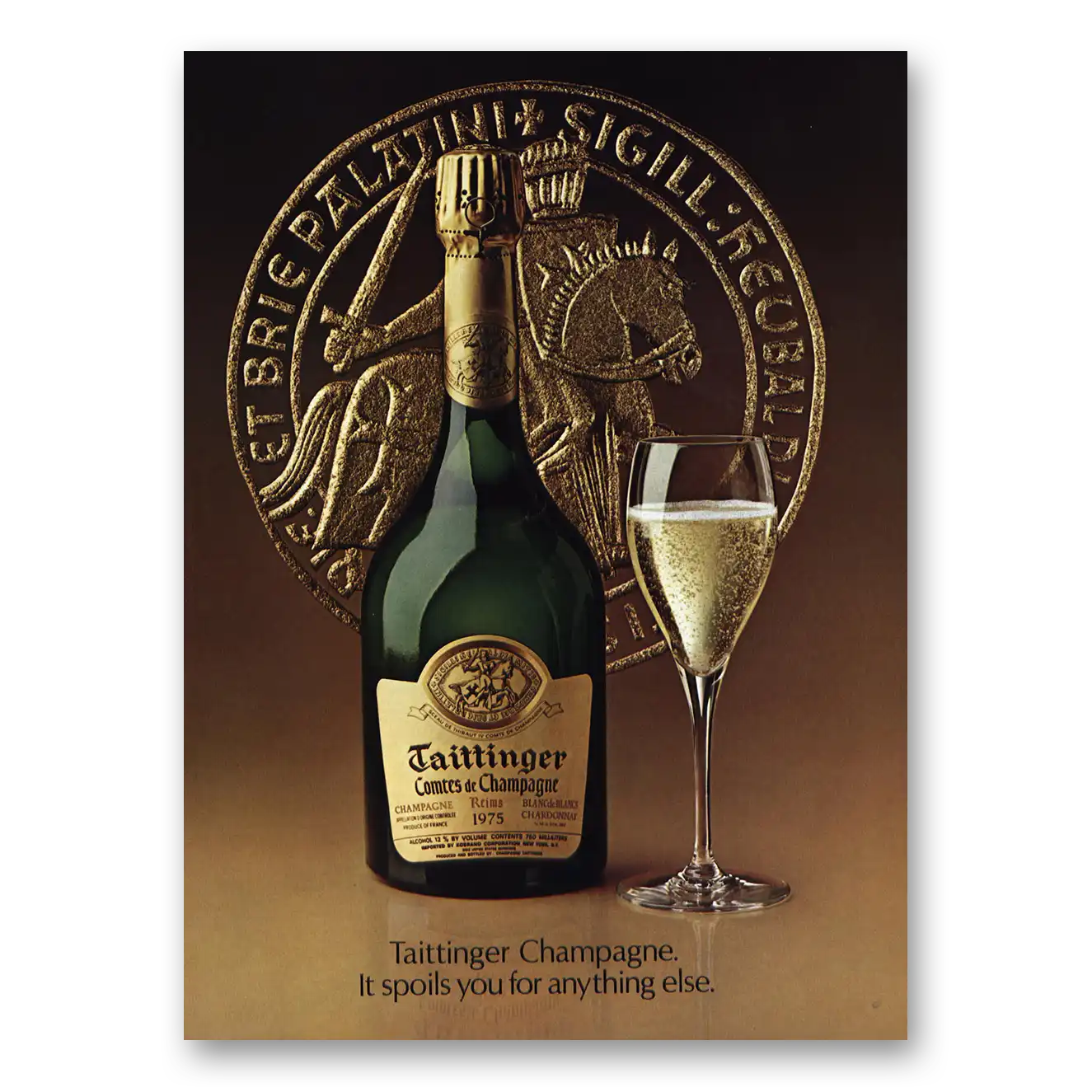 1987 Tattinger Champagne Spoils You for Anything Else Vintage Magazine Print Ad