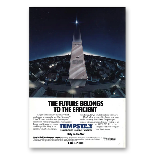 1987 Tempstar Future Belongs to Efficient Vintage Magazine Print Ad