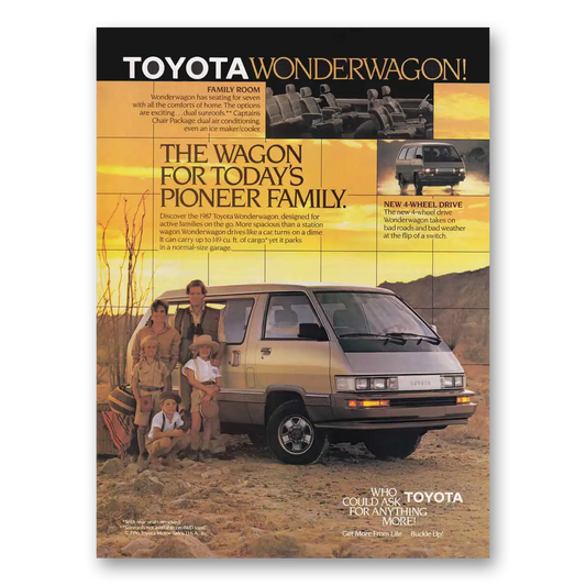 1987 Toyota Wonderwagon Wagon for Today's Pioneer Vintage Magazine Print Ad