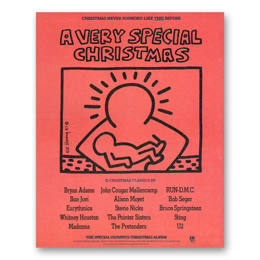 1987 A Very Special Christmas Promo Bon Jovi Eurythmics Vintage Magazine Print Ad