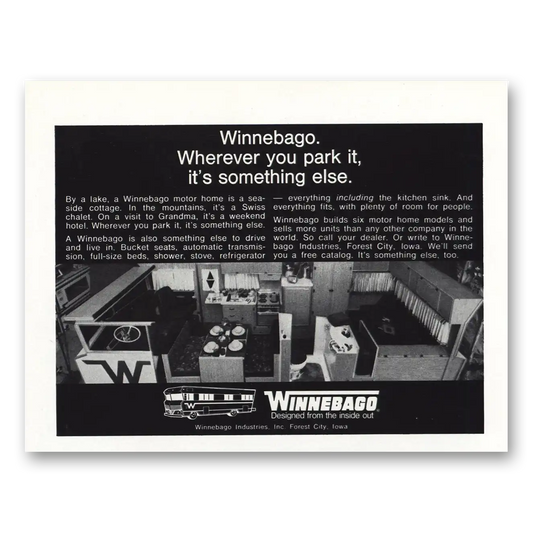 1987 Winnebago Wherever You Park It Vintage Magazine Print Ad