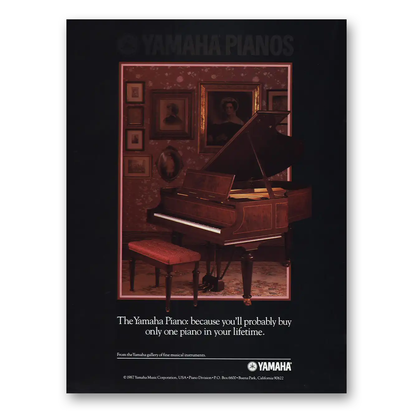 1987 Yamaha Piano Only One Piano Vintage Magazine Print Ad