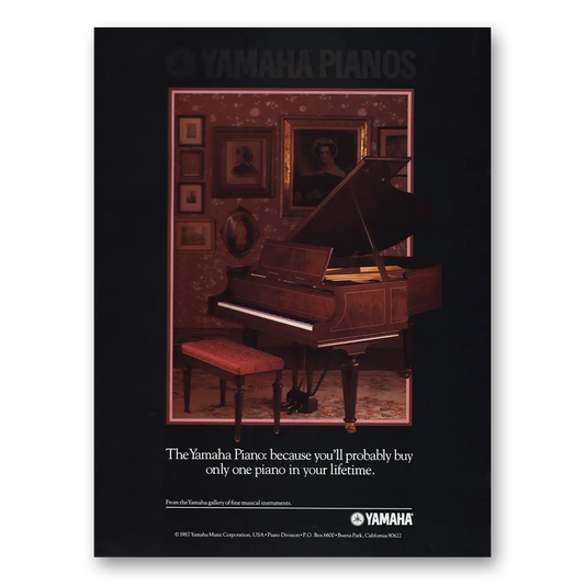 1987 Yamaha Piano Only One Piano Vintage Magazine Print Ad