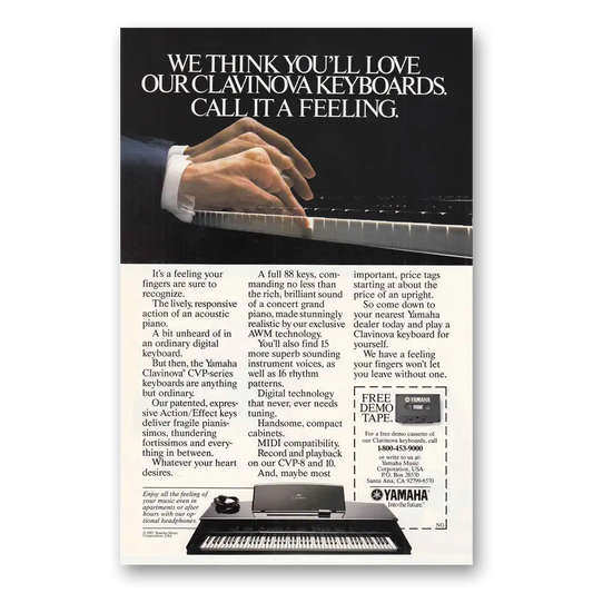 1987 Yamaha Keyboards Clavinova Keyboards Vintage Magazine Print Ad