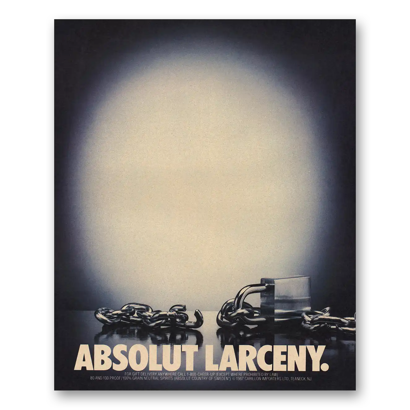 1988 Absolut Vodka Absolut Larceny Vintage Magazine Print Ad