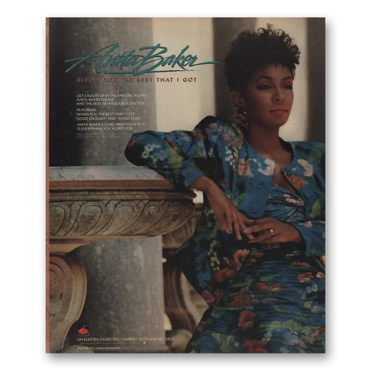 1988 Anita Baker Giving You the Best Vintage Magazine Print Ad