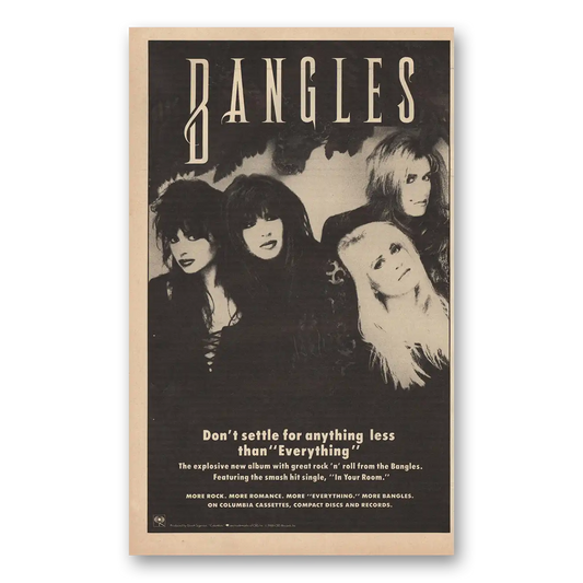 1988 Bangles Don’t Settle for Less Than Everything Vintage Magazine Print Ad