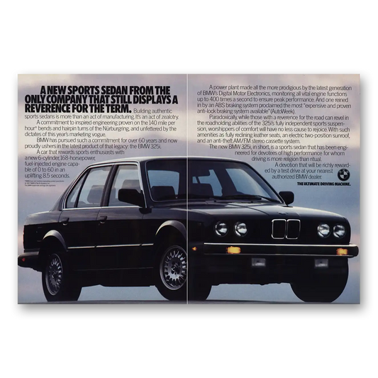 1987 BMW 3 Series Still Displays a Reverence for the Term Vintage Magazine Print Ad