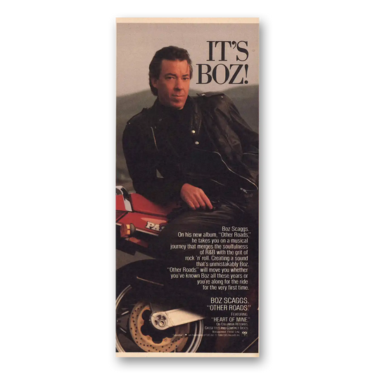 1988 Boz Scaggs Promo Other Roads Vintage Magazine Print Ad