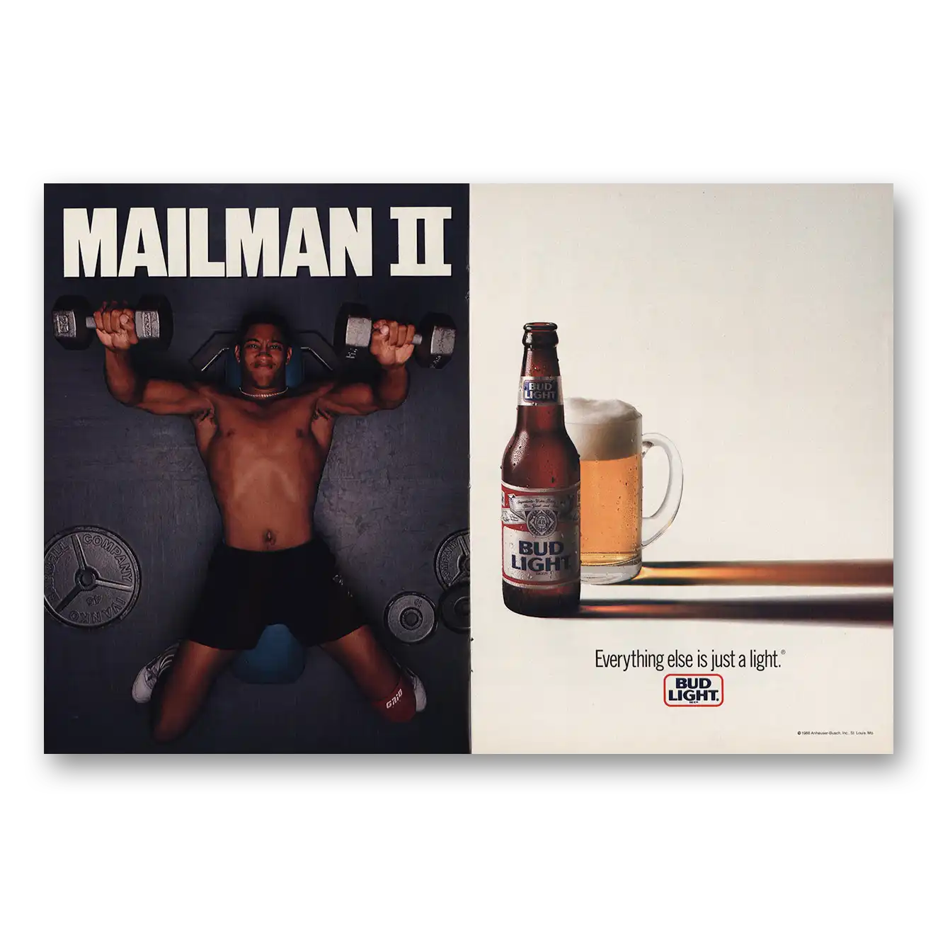 1988 Budweiser Beer Mailman II Vintage Magazine Print Ad