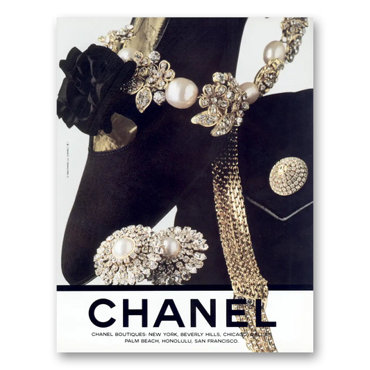 1988 Chanel Jewelry Boutiques New York Beverly Hills Vintage Magazine Print Ad