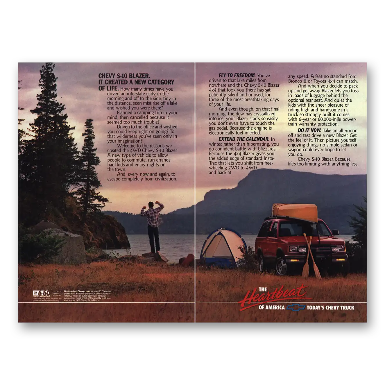 1988 Chevrolet S10 Blazer Created a New Category of Life Vintage Magazine Print Ad