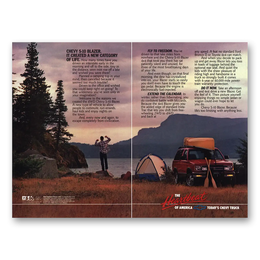 1988 Chevrolet S10 Blazer Created a New Category of Life Vintage Magazine Print Ad