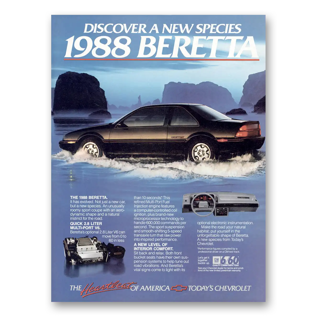 1987 Chevrolet Beretta Discover a New Species Vintage Magazine Print Ad