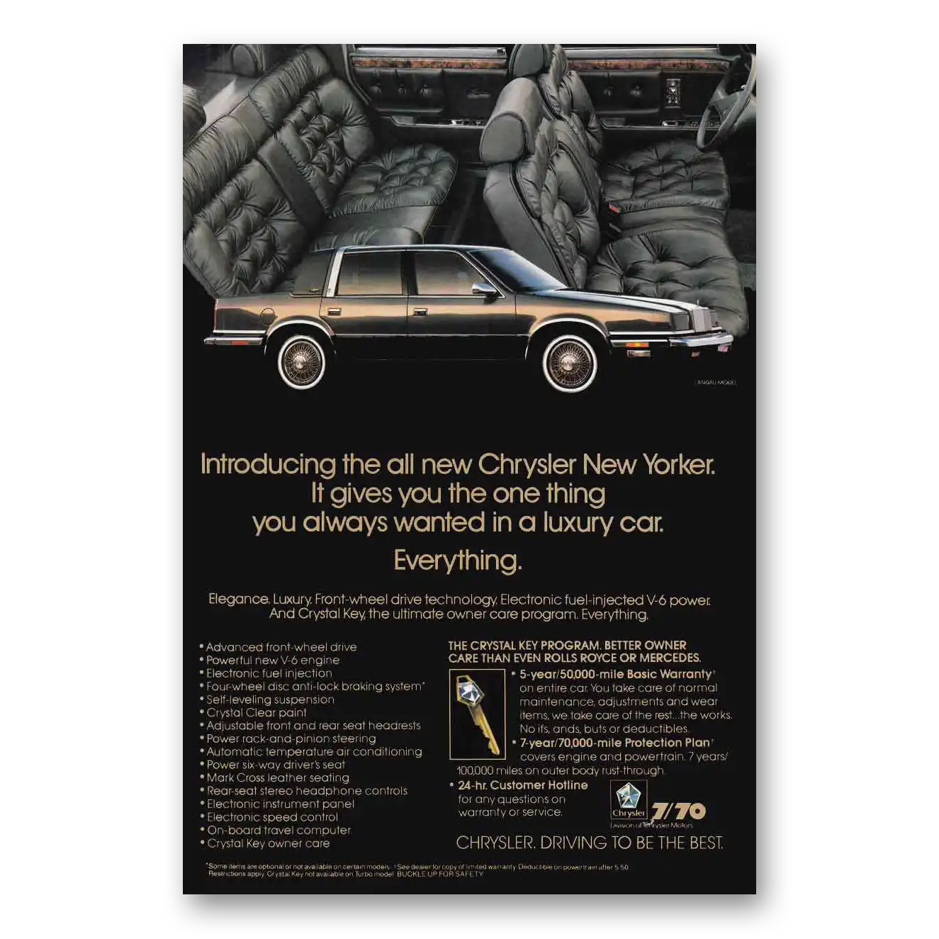 1988 Chrysler New Yorker Everything Vintage Magazine Print Ad