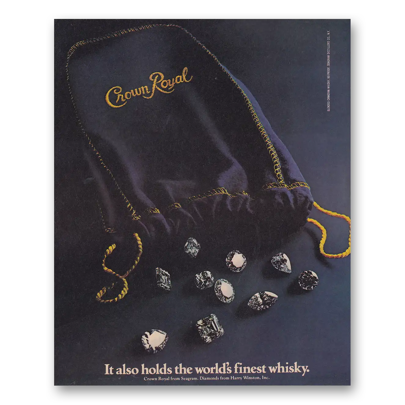 1988 Crown Royal Also Holds the Worlds Finest Diamonds Harry Winston Vintage Magazine Print Ad